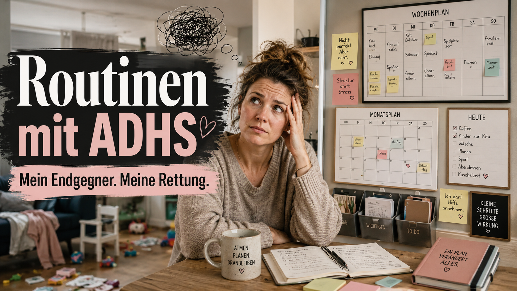 Routinen bei ADHS aufbauen: Struktur im Mama-Alltag ohne dich noch mehr zu überfordern